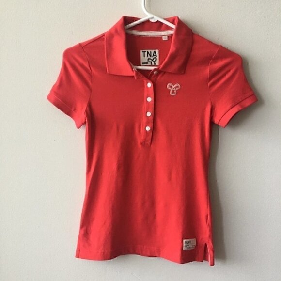 TNA  Aritzia Red Polo Shirt - Picture 2 of 6